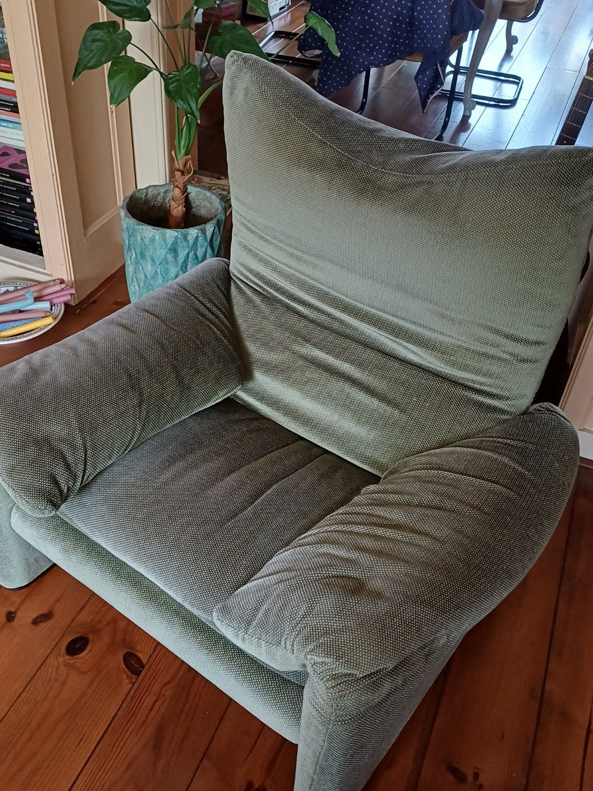 Comfortabele Cassina Maralunga fauteuil, Ophalen, Gebruikt, Modern comfort, 75 tot 100 cm
