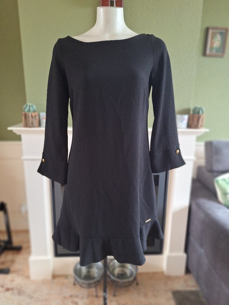 Rinascimento zwart jurkje L LBD little black dress, Verzenden, Zwart, Zo goed als nieuw, Knielengte