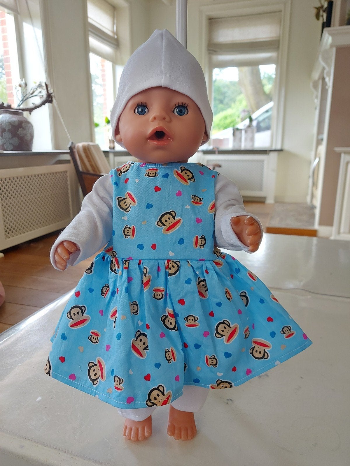 4 delig set julius aapje Paul Frank baby born pop, Ophalen of Verzenden, Nieuw, Babypop