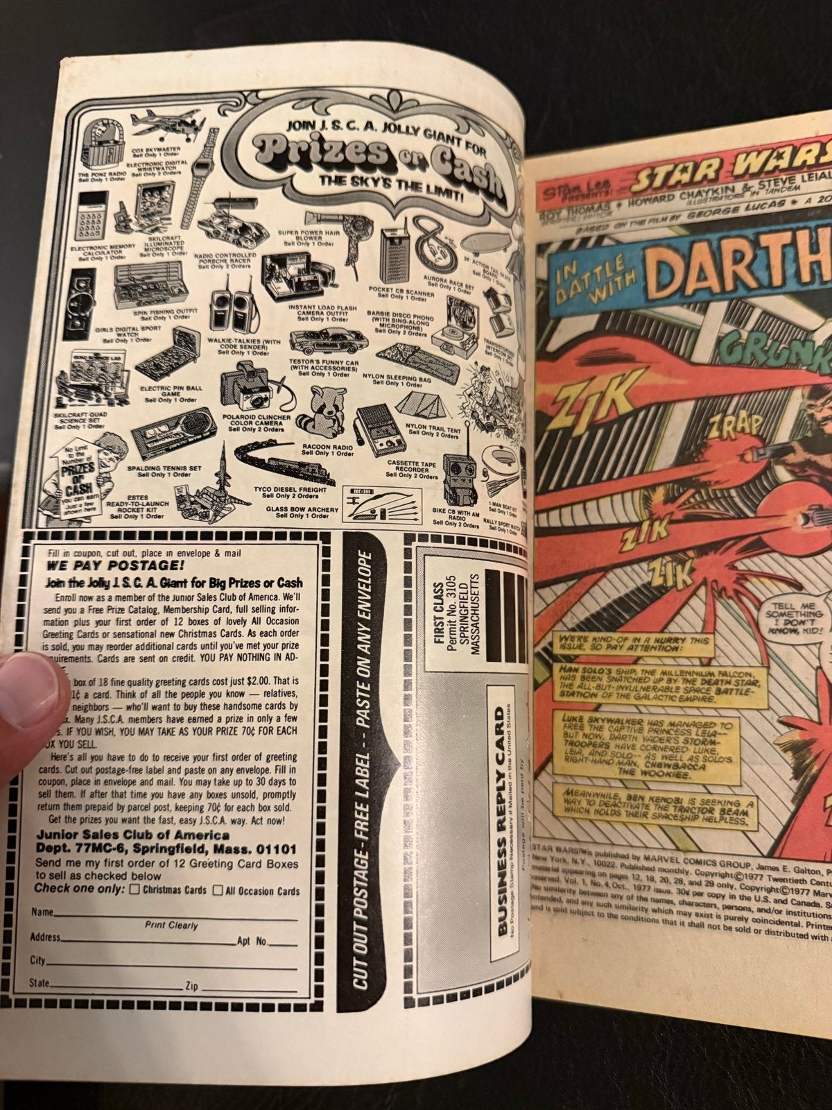 Star Wars Comic #4 1e Druk 1978 Marvel Brits 12 Pence F/FV, Eén stripboek, Ophalen of Verzenden, Gelezen