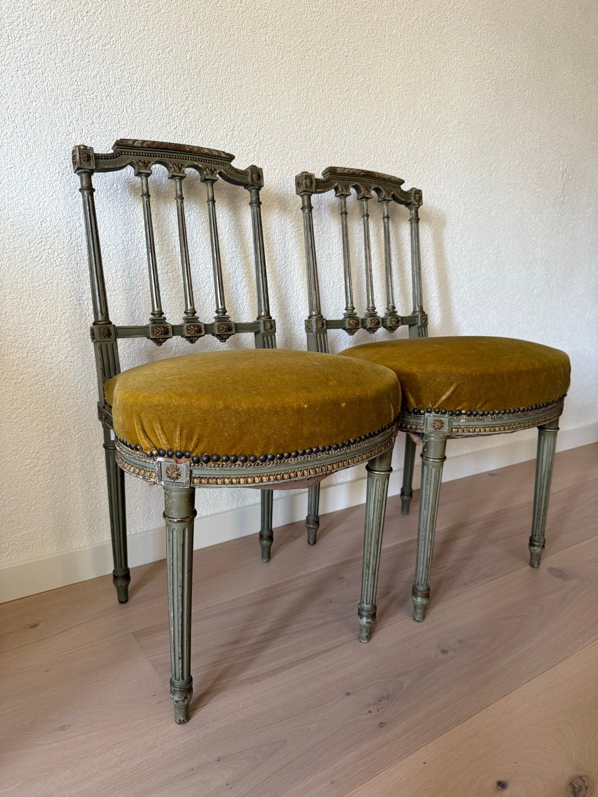 Set van 2 Louis XVI stoelen - antieke stoelen, Antiek en Kunst, Antiek | Meubels | Stoelen en Banken, Ophalen
