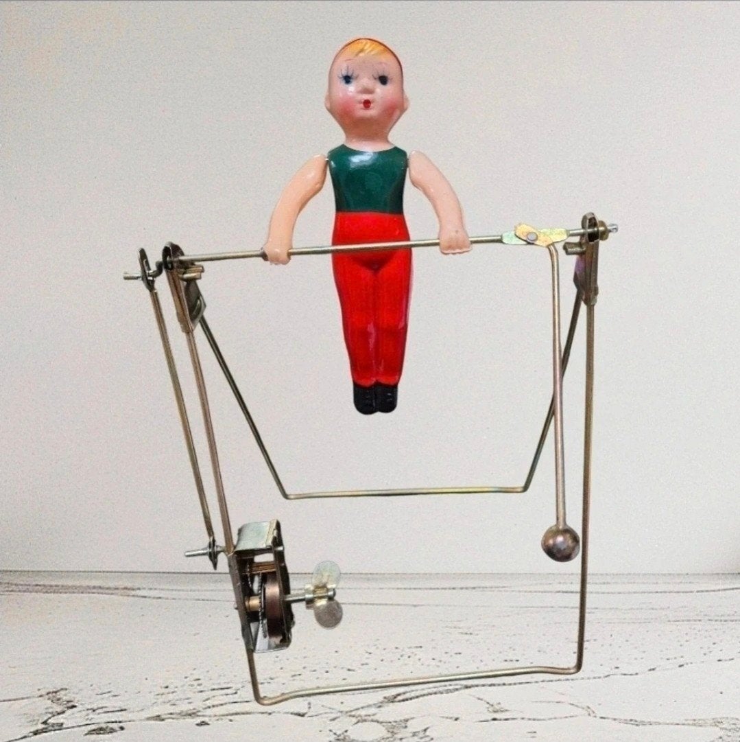 Vintage Opwindbaar Turnjongetje Speelgoed, Ophalen of Verzenden