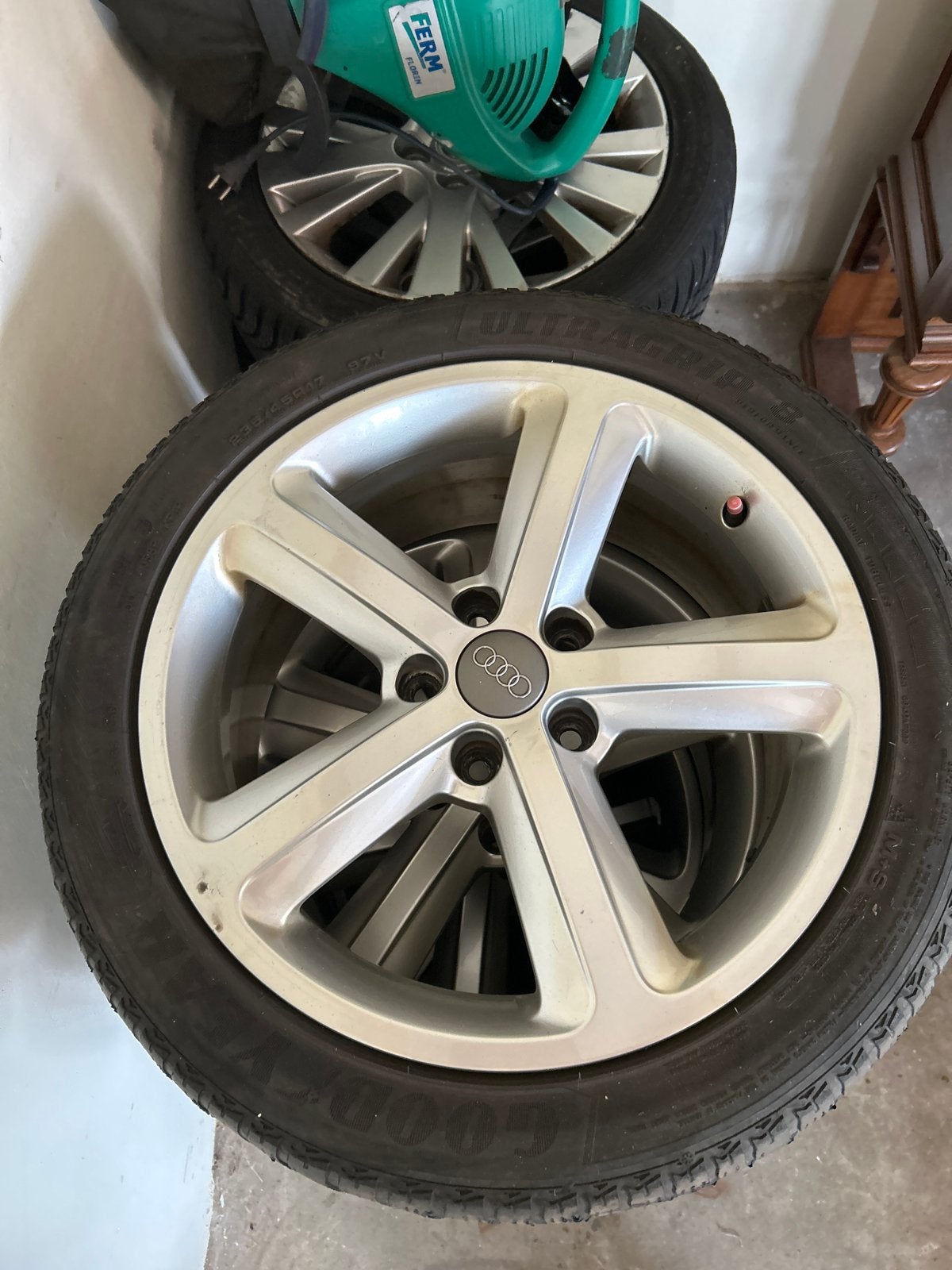 Audi 4 velgen met banden - 17 inch, Ophalen, Gebruikt, Banden en Velgen, 17 inch