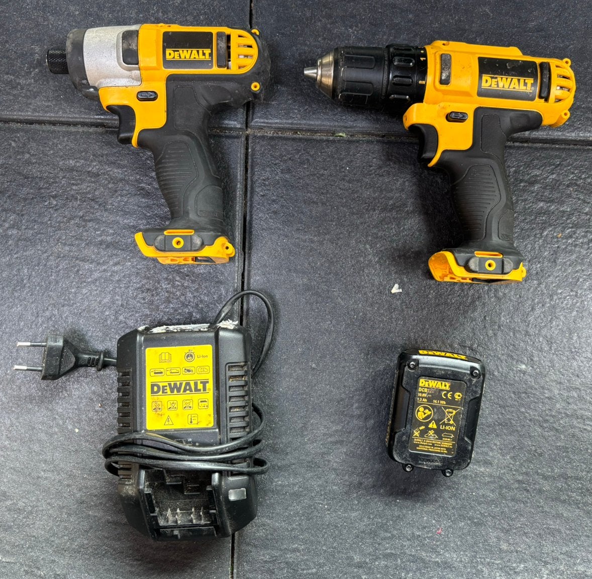 DeWalt DCD710 accuboormachine en DCF815 slagschroevendraaier, Gebruikt, Variabele snelheid, Ophalen of Verzenden, Boor- en Schroefmachine