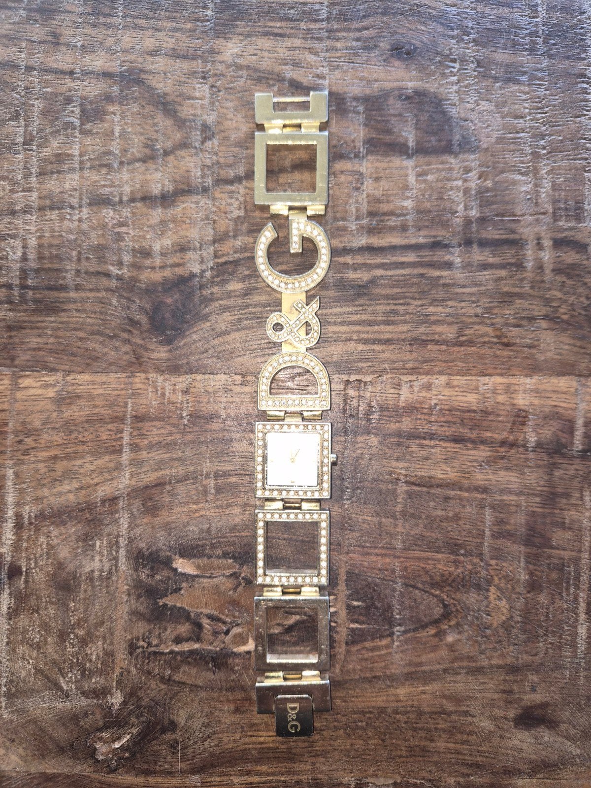 D&G TIME Waterbestendig Roestvrijstalen Horloge met Strass, Ophalen of Verzenden