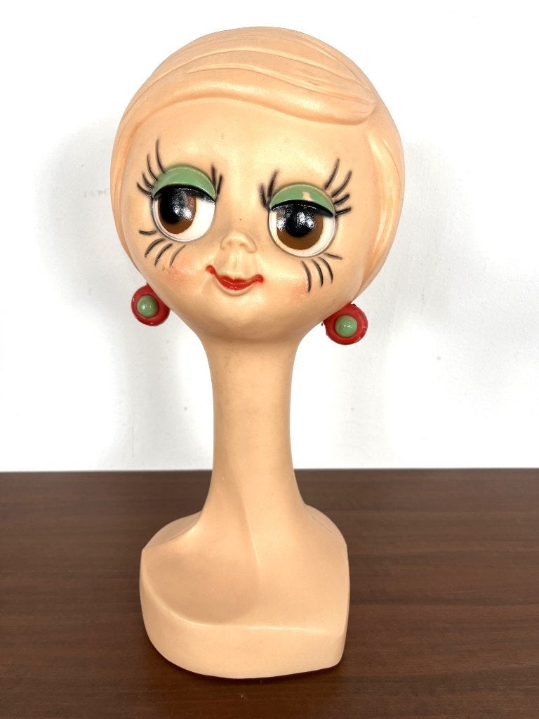 Origineel vintage Twiggy-display hoofd, Frankrijk jaren 70., Verzamelen, Ophalen of Verzenden, Huis en Inrichting
