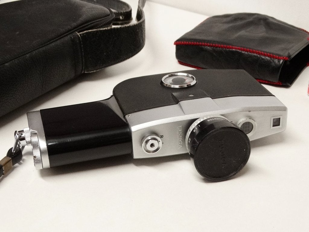 Fujica P1 vintage camera single-8 mm met tele lens., Ophalen of Verzenden, 8mm, Camera