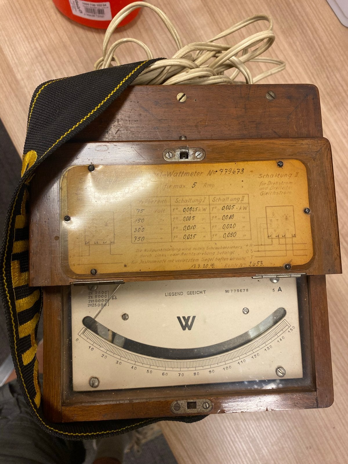 Antieke Philips dubbele wattmeter uit 1920, Ophalen of Verzenden