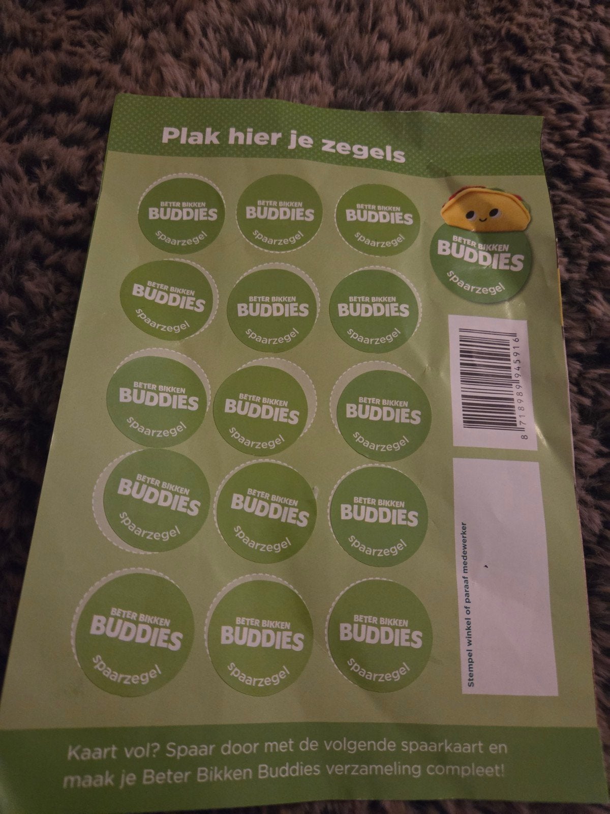 Beter Bikken Buddies Spaarzegels - Volle Spaarkaart, Verzenden, Overige soorten, Volle spaarkaart