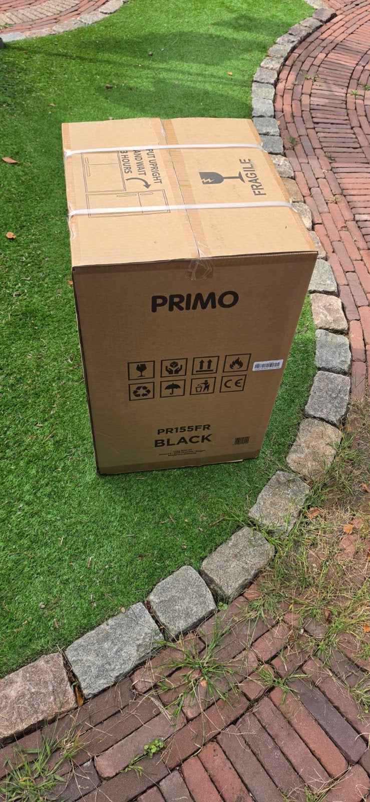 Nieuwe Primo PR155FR Zwarte Koelkast - Ongeopend, Zonder vriesvak, 100 tot 150 liter, Nieuw, 45 tot 60 cm