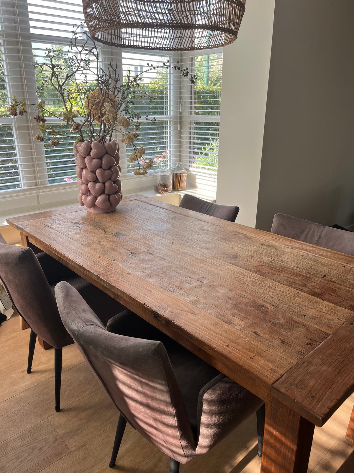 Frans eiken eettafel 180/90, Ophalen, Gebruikt, Eikenhout, 50 tot 100 cm