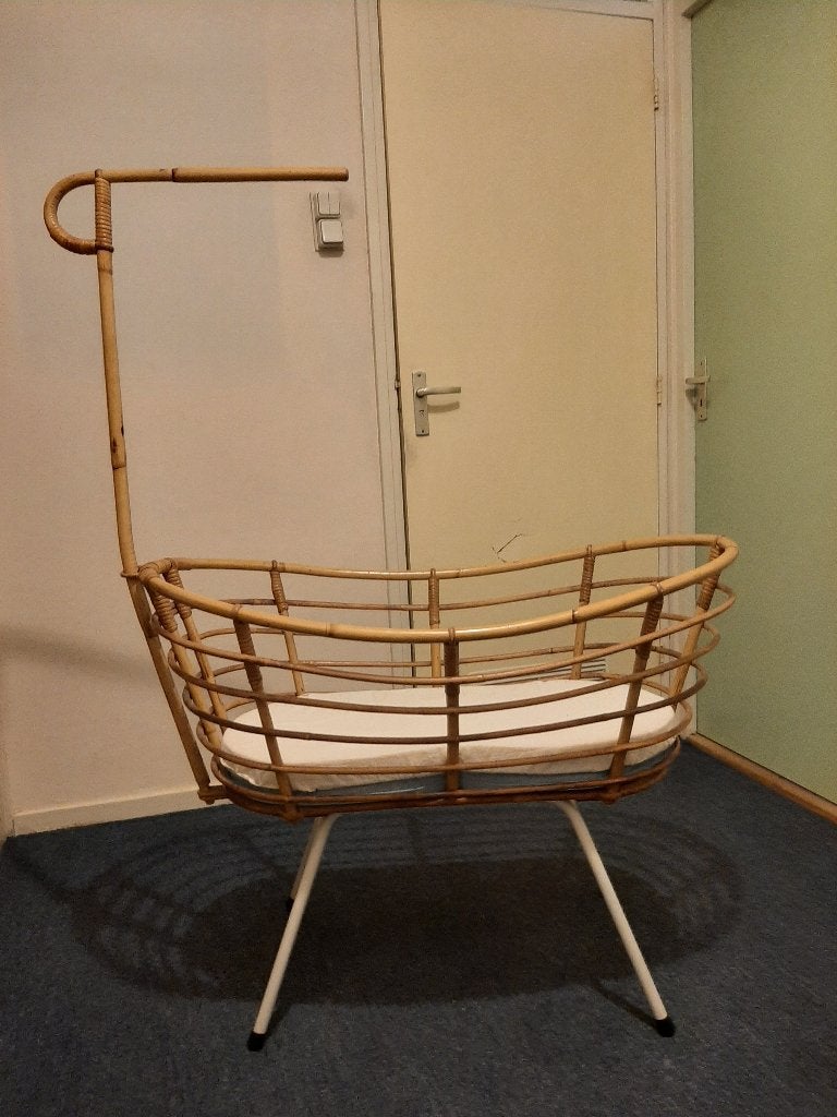 vintage rotan wieg, Kinderen en Baby's, Babywiegjes en Ledikanten, Ophalen, Gebruikt, Wieg
