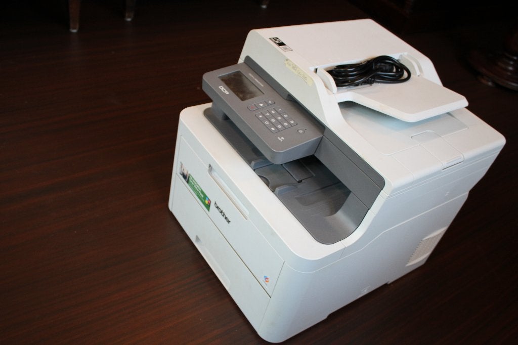 laserprinter Brother DCP L3550 CDW + 12 toner cartridges, Ophalen, Gebruikt, Brother all in one printer, All-in-one