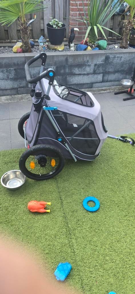 Trixie opvouwbare hondenfietskar grijs, Dieren en Toebehoren, Honden-accessoires, Ophalen of Verzenden, Zo goed als nieuw