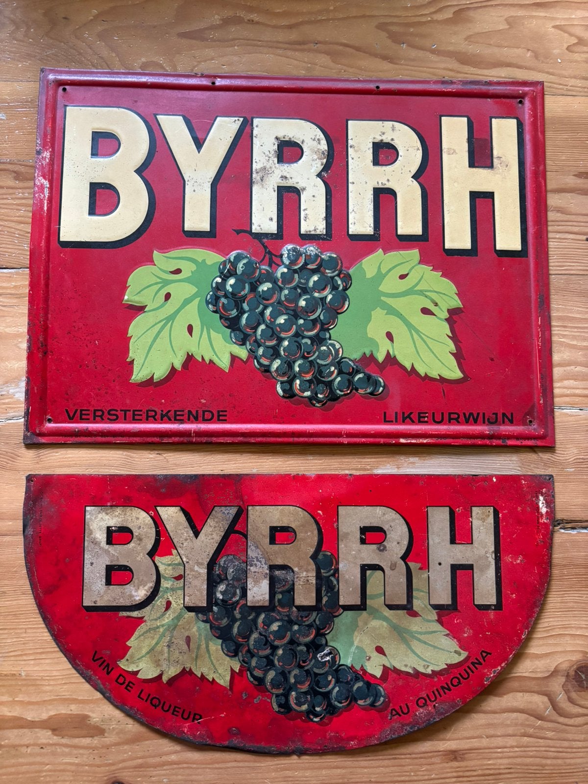 Unieke set Byrrh reclameborden 1941, Ophalen, Gebruikt, Reclamebord