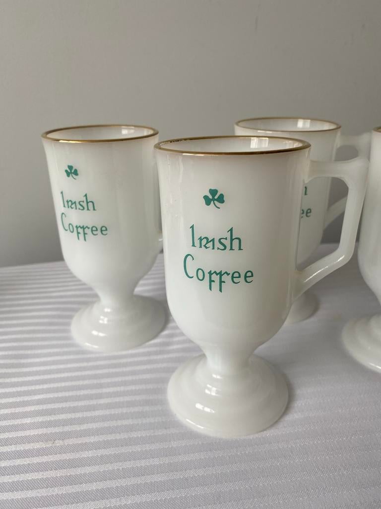 Set van 4 vintage Irish Coffee glazen met gouden rand, Ophalen of Verzenden