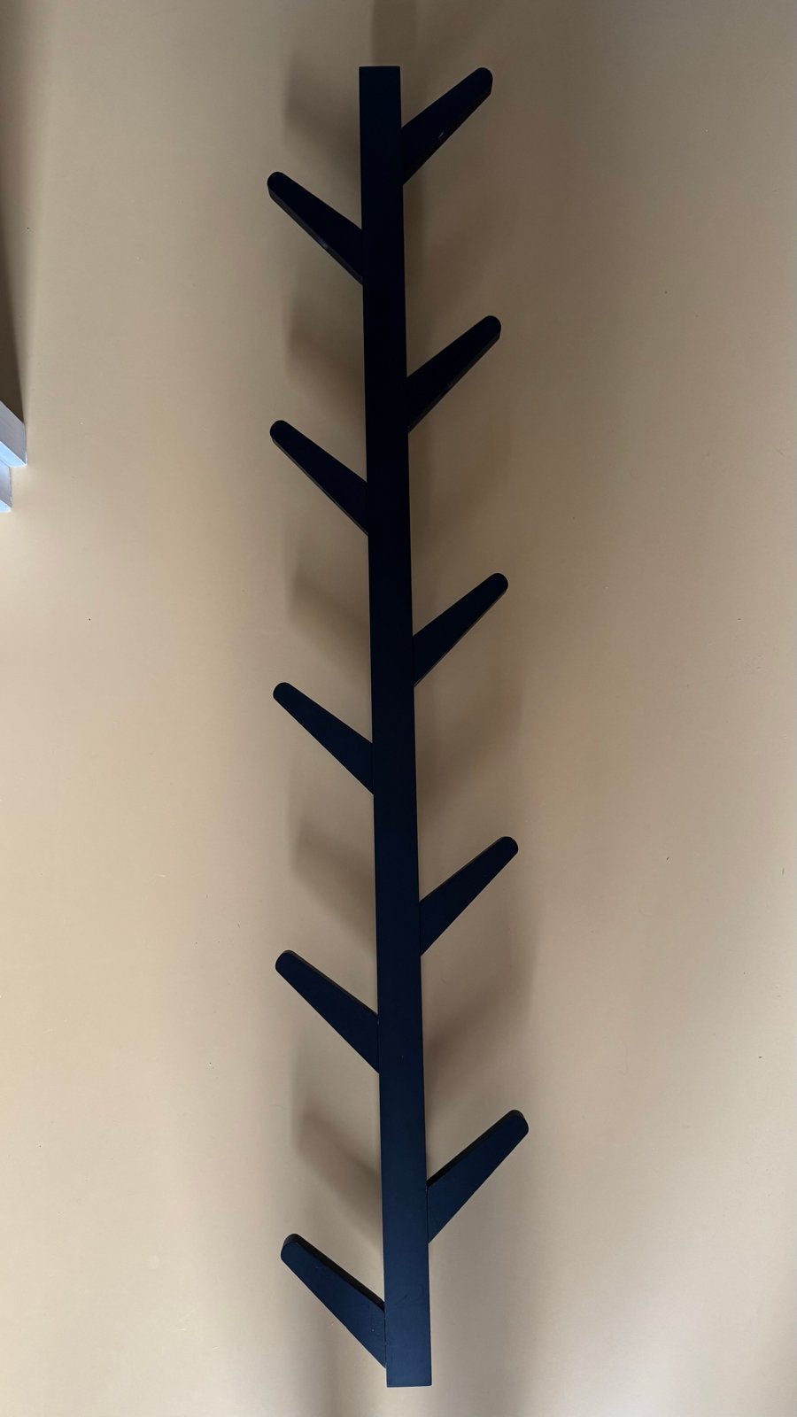 Moderne houten zwarte wandkapstok - Boom design, Wandkapstok, Gebruikt, 100 tot 150 cm, Ophalen of Verzenden