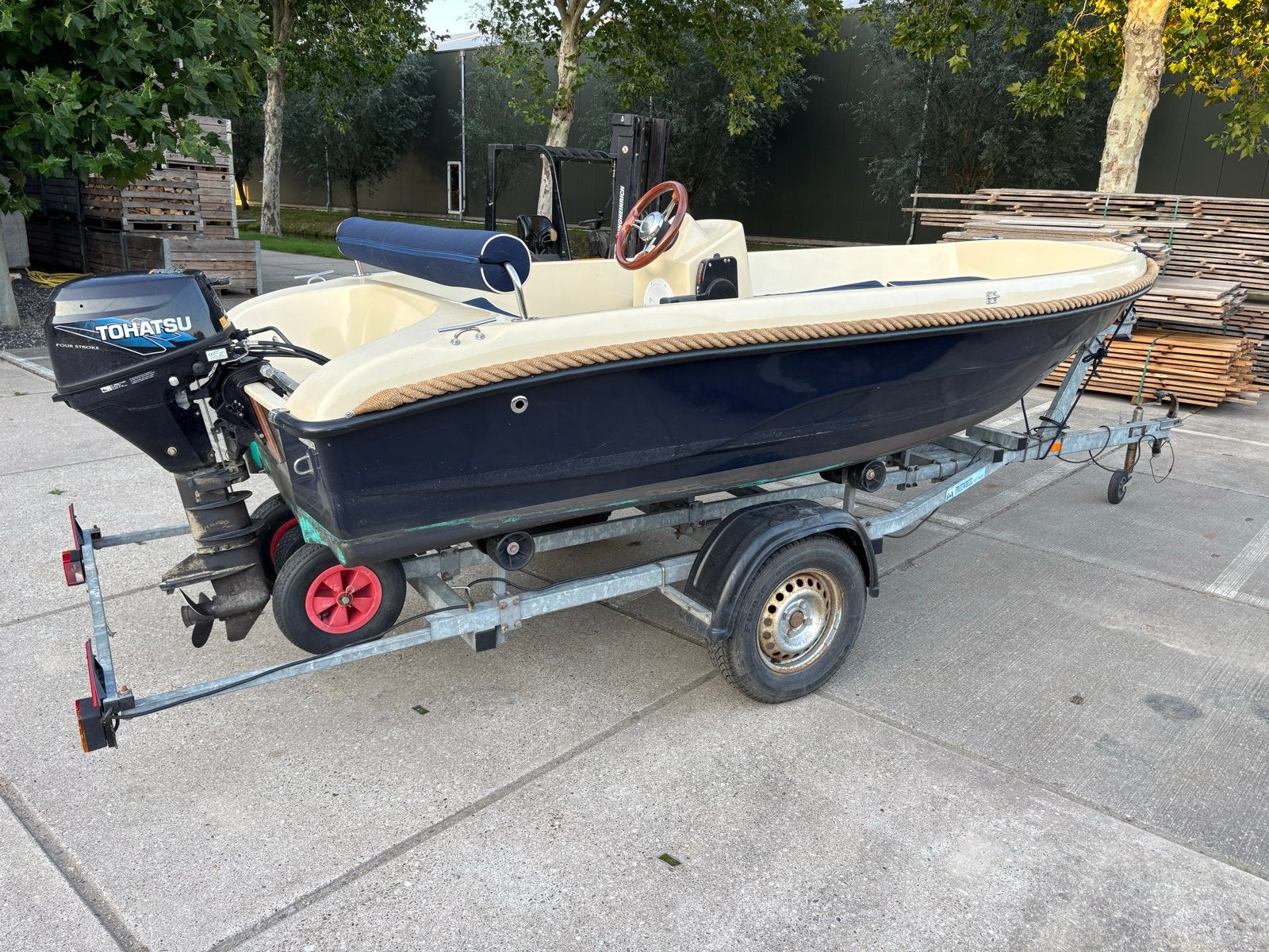 Oud Huijzer 420 met Tohatsu 9.8 PK buitenboordmotor, Watersport en Boten, Motorboten en Motorjachten, Overige merken, Gebruikt