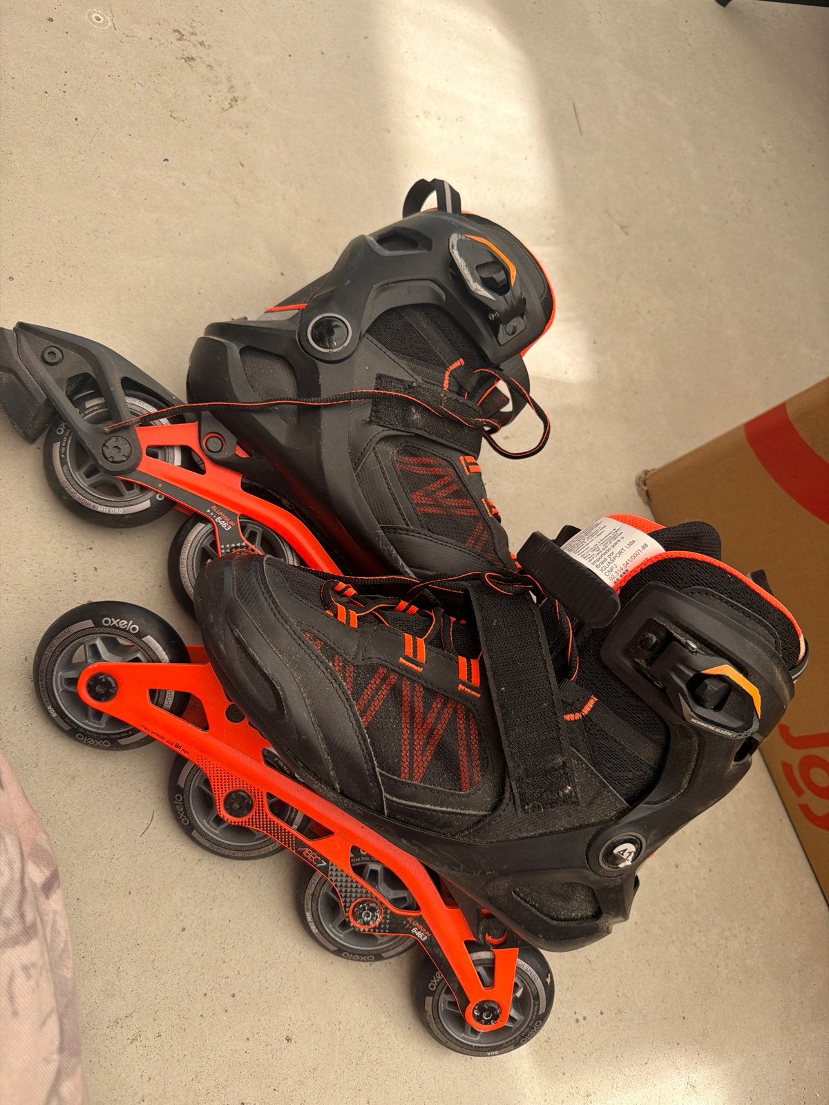 Skeelers maat 41 - Zwart/Oranje, Ophalen, Gebruikt, Inline skates 4 wielen