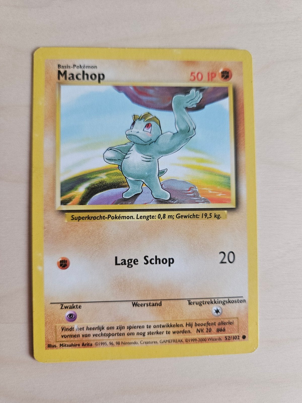 Machop Base set 52/102 NL, Ophalen of Verzenden, Gebruikt, Losse kaart
