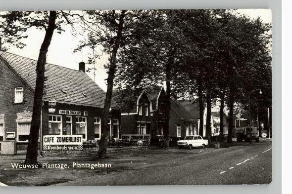 Wouwse Plantage Plantagebaan Café Zomerlust, Verzamelen, Verzenden, 1940 tot 1960, Ongelopen, Noord-Brabant