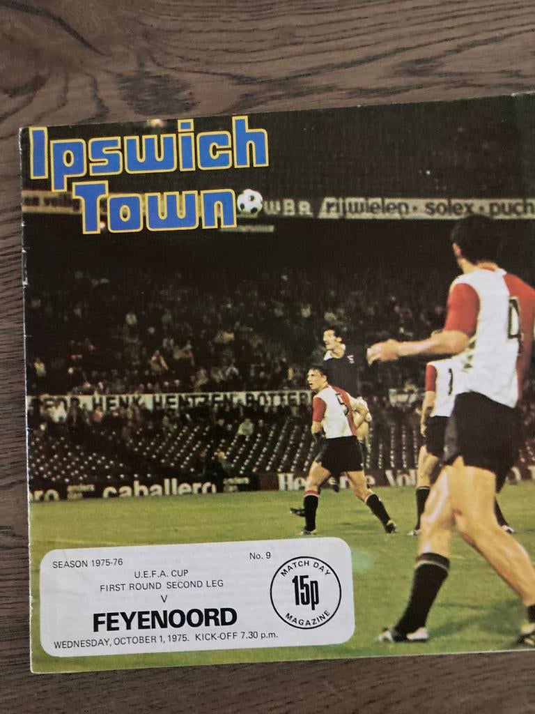 PROGRAMMABOEKJE FEYENOORD-IPSWICH TOWN 75-76 UEFA CUP, Ophalen of Verzenden, Zo goed als nieuw, Feyenoord, Overige typen