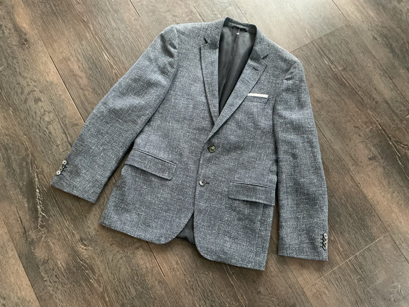 Hugo Boss Hutson Slim Fit Colbert Wol-Linnen Blauw Maat 48, Ophalen of Verzenden, Nieuw, Maat 48/50 (M), Blauw