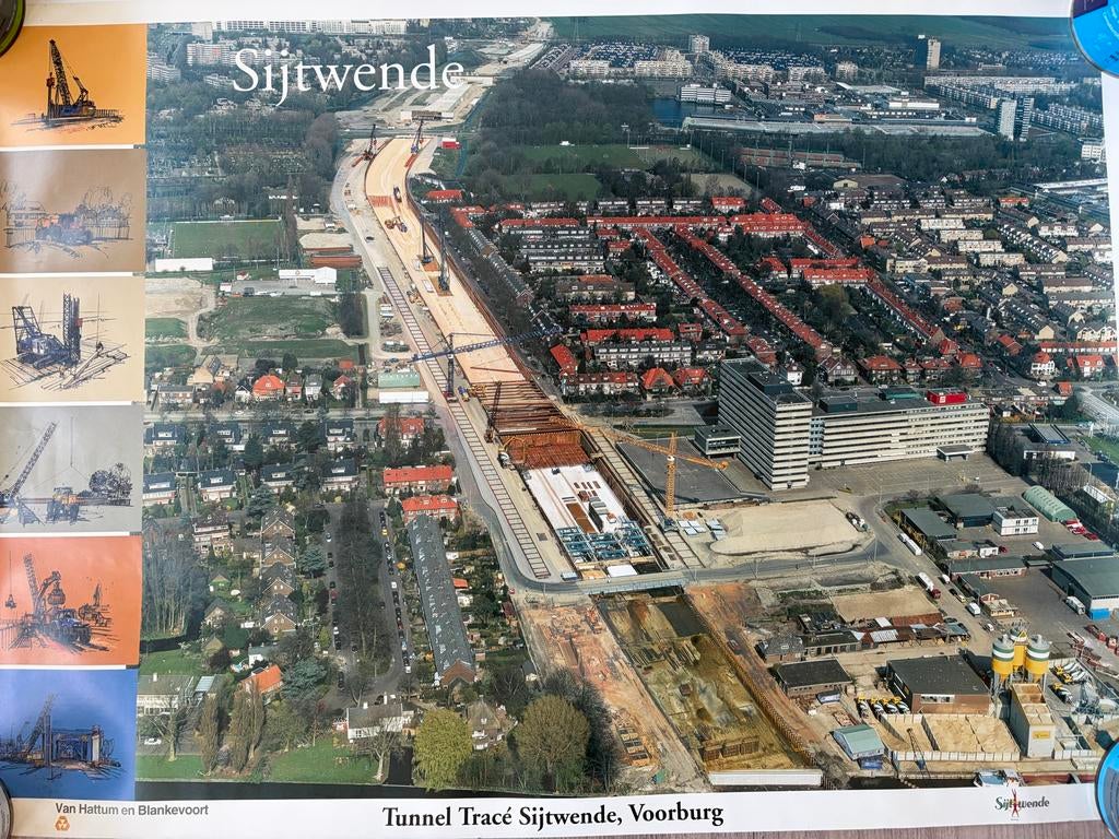 Poster Tunnel Tracé Sijtwende, Voorburg, Ophalen, A1 t/m A3, Rechthoekig Liggend, Overige onderwerpen