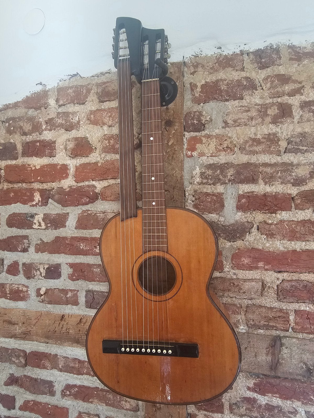 Schrammelgitaar 1920, double neck gitaar massief hout, Muziek en Instrumenten, Ophalen, Gebruikt