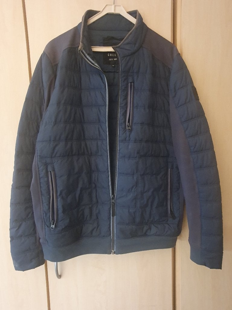 heren winterjas, Ophalen, Maat 52/54 (L), Blauw, Gedragen