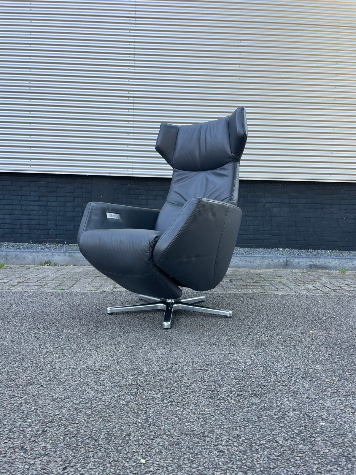 De toekomst Twice 206 relax fauteuil / relaxstoel grijs leer, Ophalen, Minder dan 75 cm, 50 tot 75 cm, A