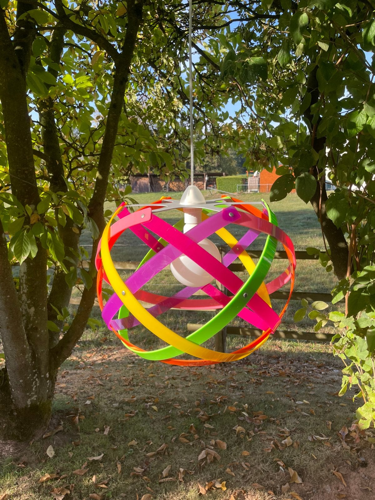 Bolvormige hanglamp, plexiglas, italiaans design, Ophalen of Verzenden