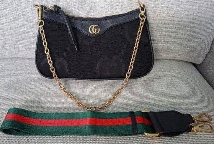 Zwarte Gucci tas, Ophalen of Verzenden, Zo goed als nieuw, Zwart, Schoudertasje