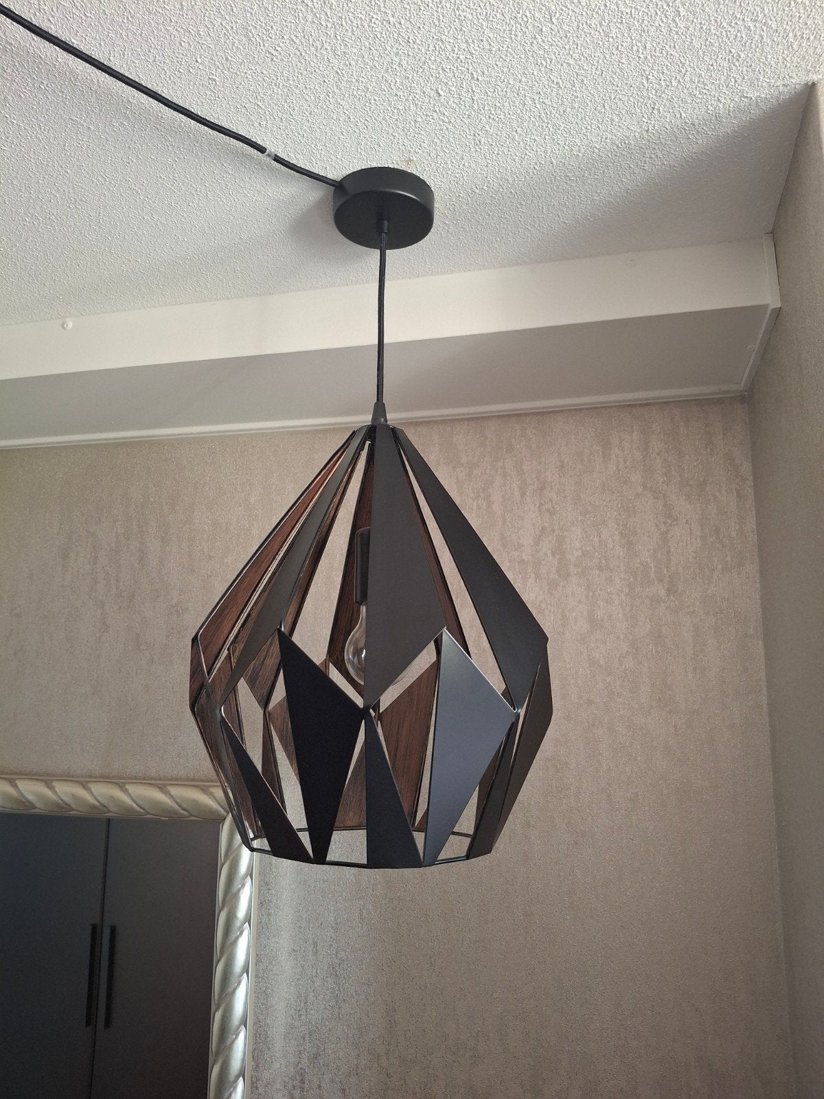 Hanglamp Eglo Carlton, zwart/koper, E27, Ophalen, Gebruikt, Overige materialen, E27 (groot)