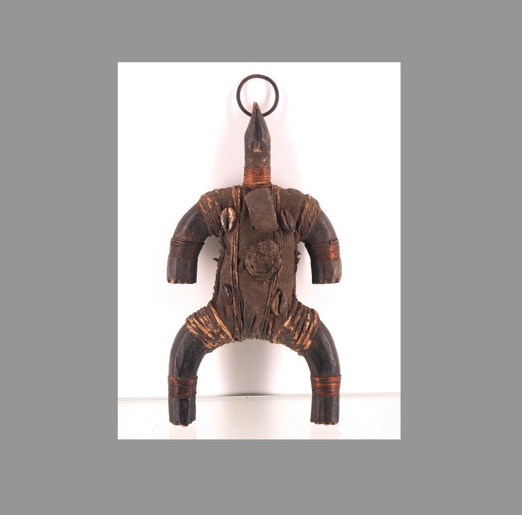 Namji doll Kameroen Nr.14 met slakkenhuis (260110-09), Antiek en Kunst, Hout, Afrika, Handgemaakt, Ophalen of Verzenden