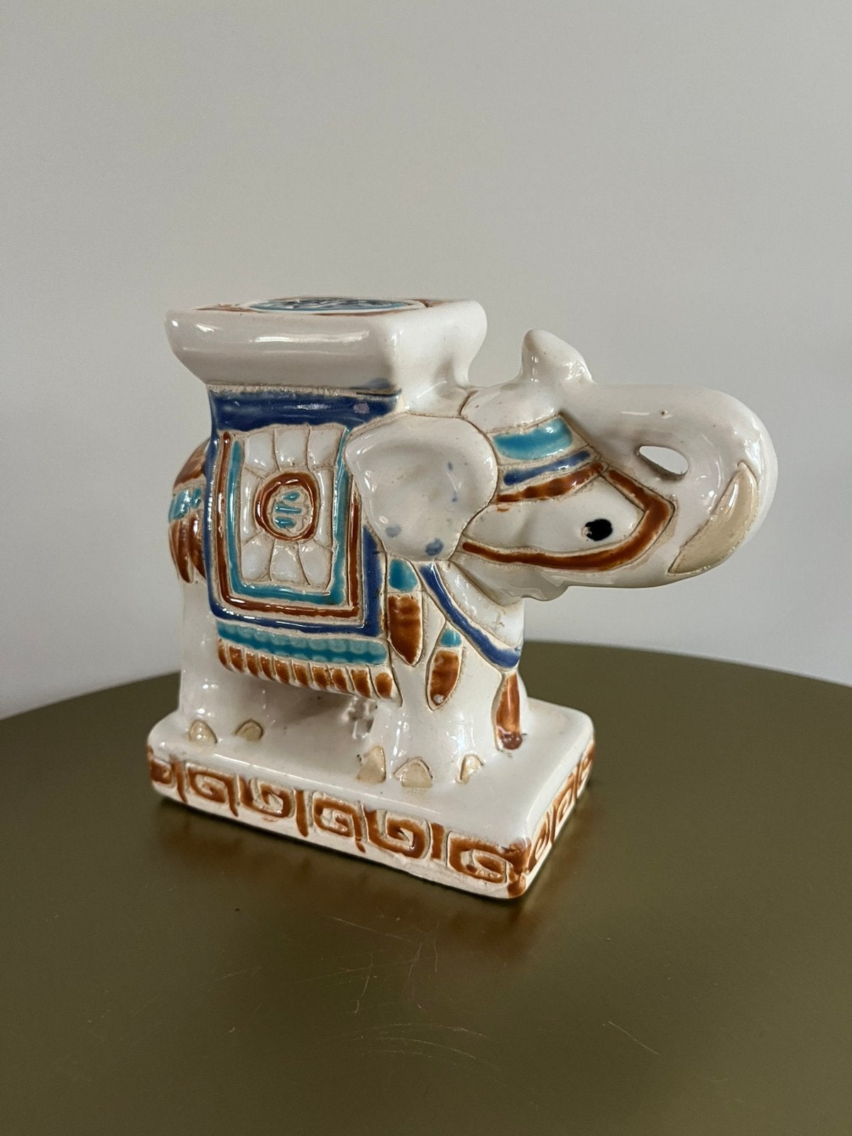 Vintage Keramiek Olifant Beeldje Plantenstandaard ‘70/80, Ophalen of Verzenden