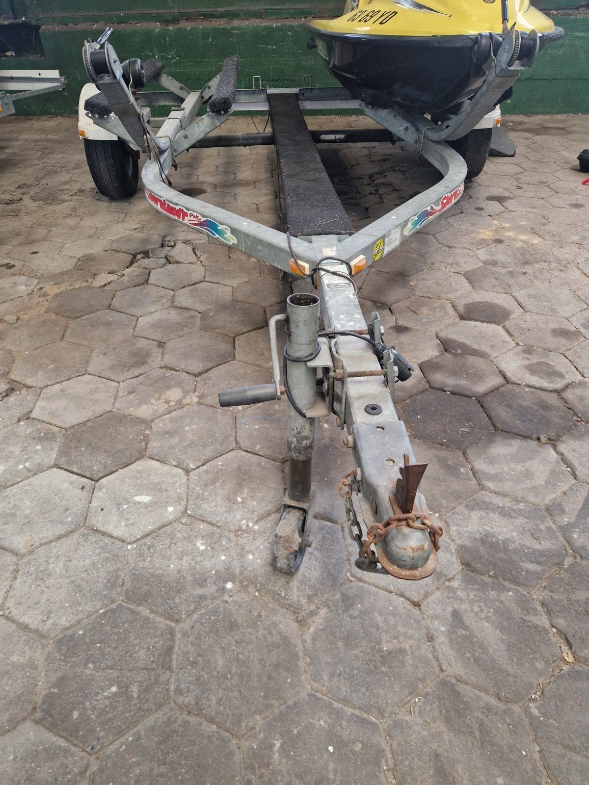 Dubbele trailer voor 2 waterscooters, Ophalen of Verzenden, Gebruikt, Overige typen, Motorboot