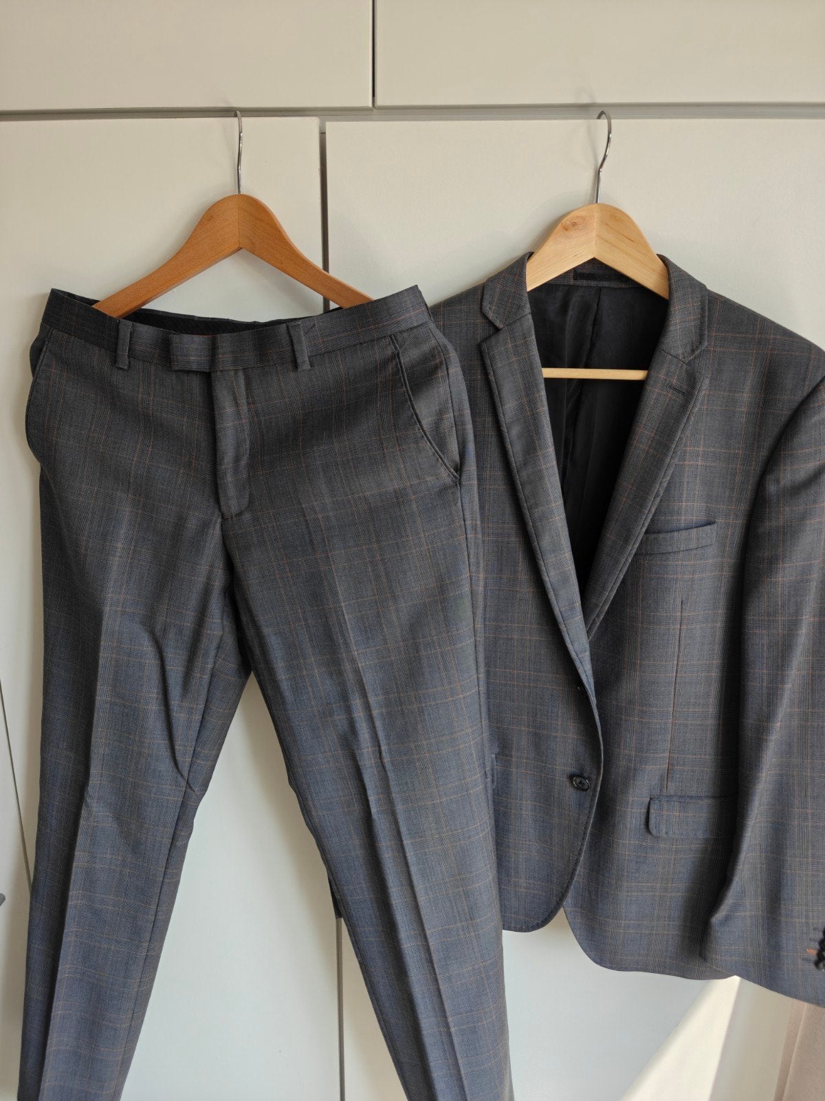 Compleet WE Fashion pak maat 46 - Zo goed als nieuw - Geruit, Ophalen of Verzenden, Zo goed als nieuw, Maat 46 (S) of kleiner