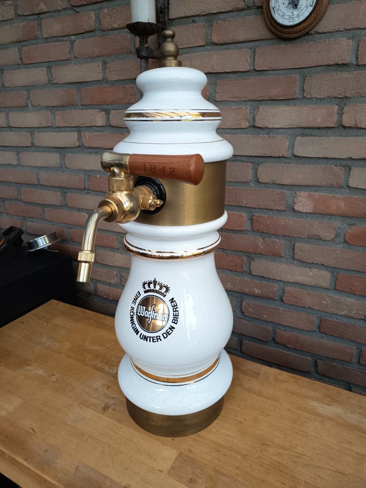 Warsteiner porseleinen biertap origineel, Ophalen, Zo goed als nieuw, Overige merken