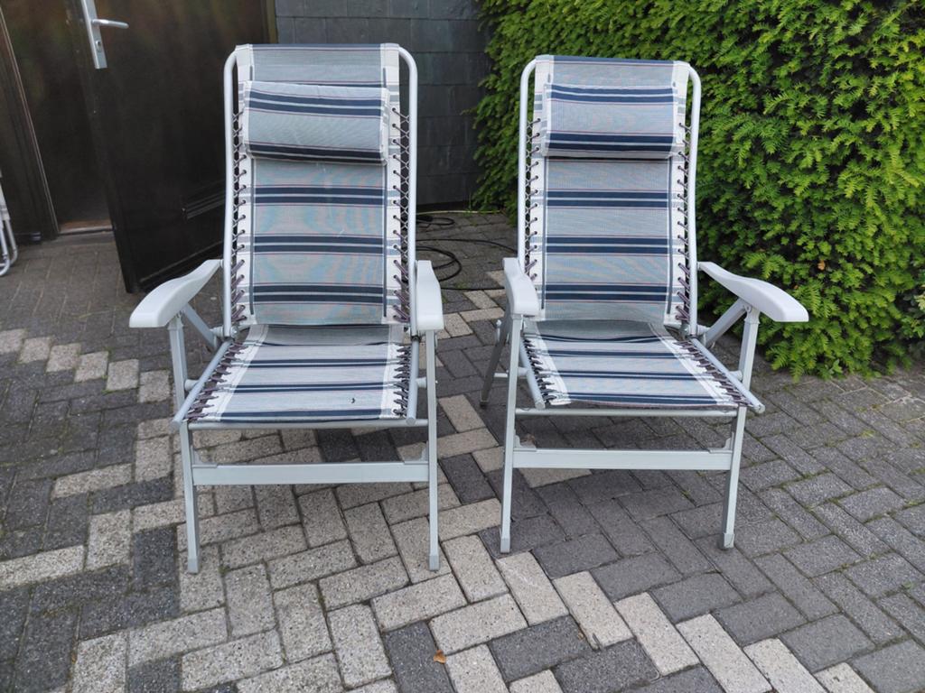 2x Basecamp camping stoelen met voetensteun, Ophalen