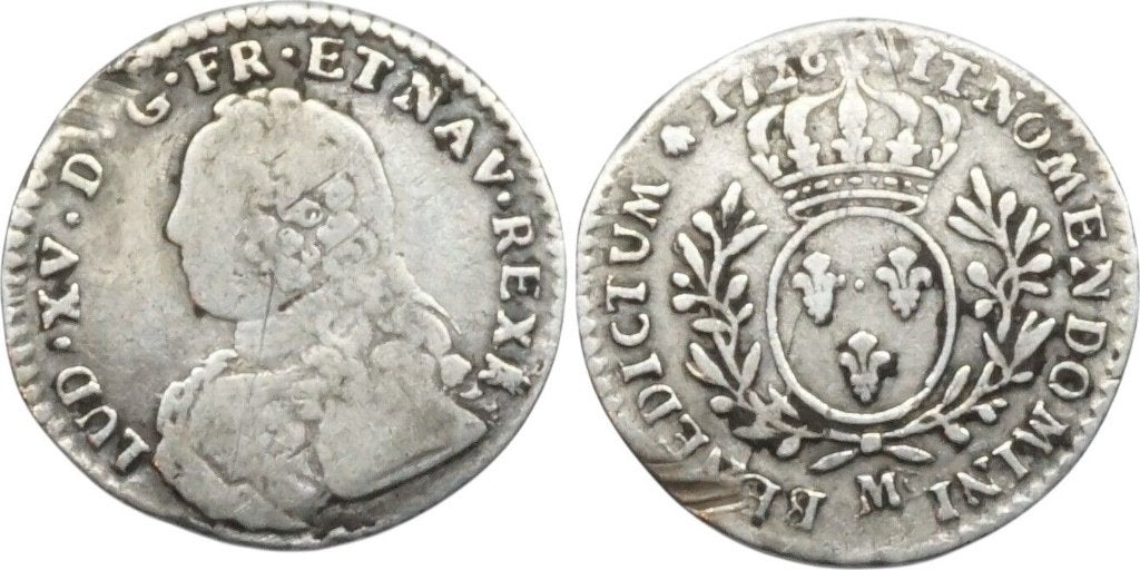 Frankrijk tiende ecu 1726 Toulouse Lodewijk XV zilver, Ophalen of Verzenden, Frankrijk, Losse munt, Zilver