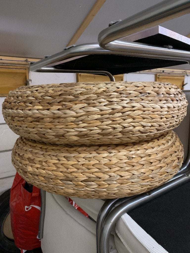 Ikea Alseda bijzettafel salontafel poef, Overige materialen, Minder dan 55 cm, Rond, Zo goed als nieuw