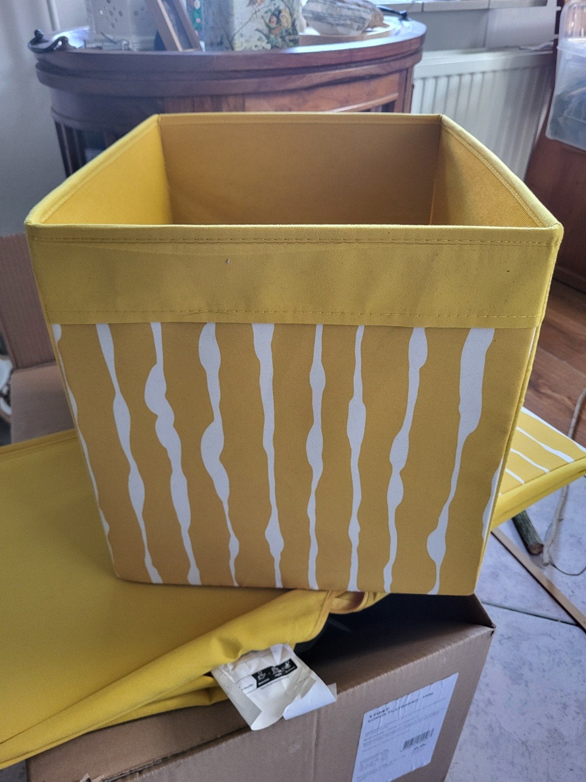 IKEA Drona Opbergmand Geel kallax - 4 stuks, Ophalen of Verzenden, Gebruikt, Geel, Textiel