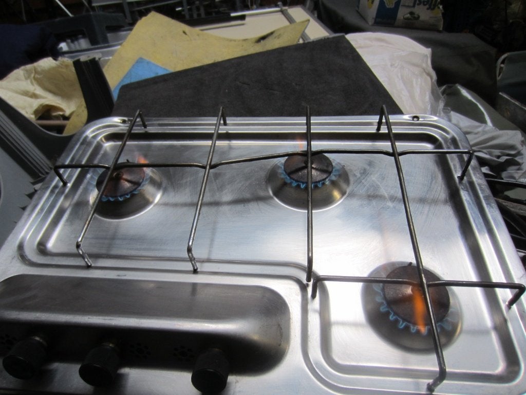 3 pits gasstel, Caravans en Kamperen, Ophalen of Verzenden, Gebruikt
