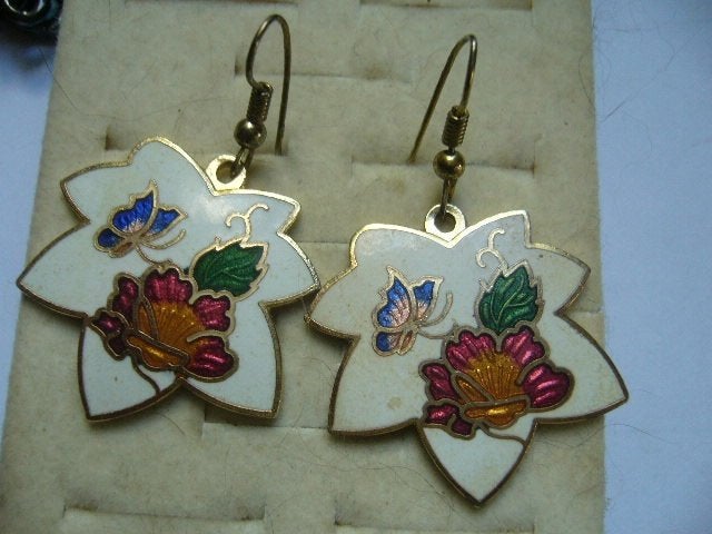 LEUKE VINTAGE CLOISONNE OORBELLEN, Verzenden, Overige materialen, Oorbellen