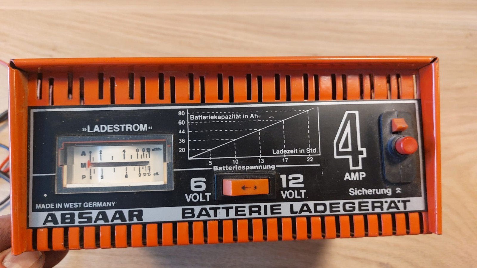 Vintage Absaar Acculader 4 Amp – 6V / 12V, Ophalen of Verzenden, Gebruikt