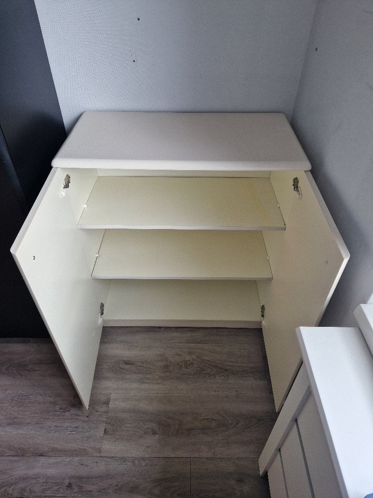 Witte opbergkast, Huis en Inrichting, Kasten | Overige, Ophalen, Gebruikt