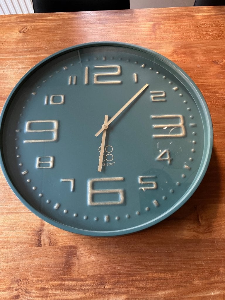 Coco Maison grote groene wandklok, Ophalen, Wandklok, Analoog, Groen