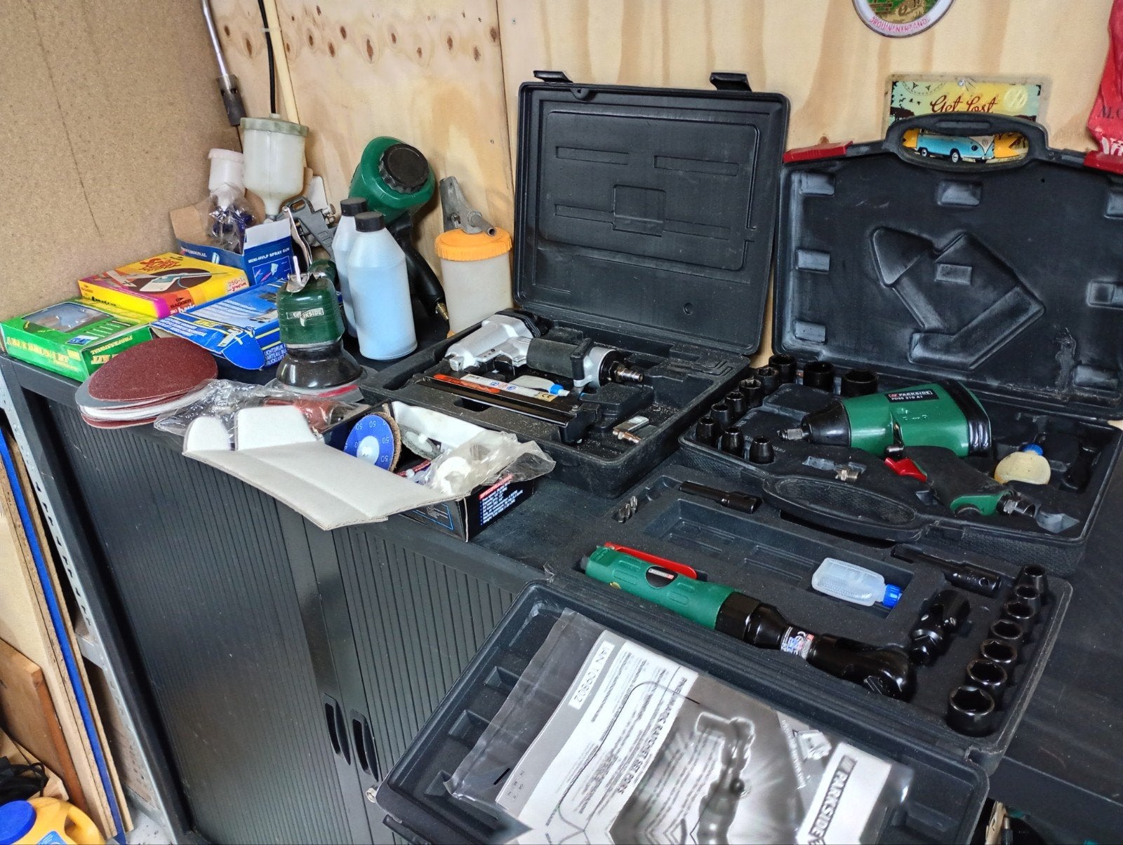 Grote partij (13x) pneumatisch gereedschap met toebehoren, Doe-het-zelf en Verbouw, Gereedschap | Handgereedschap, Ophalen, Gebruikt