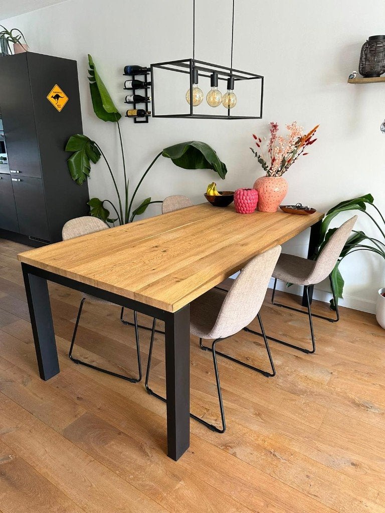 Complete meubelset eiken: eettafel, tv-meubel, 2 salontafels, Ophalen